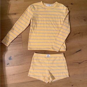 SOLD PARKE yellow striped set